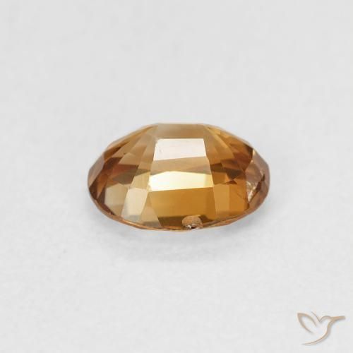 Zircon Gemstone in 6 x 4.8 mm Size for Sale, Zircon Stone in Medium Gold Color