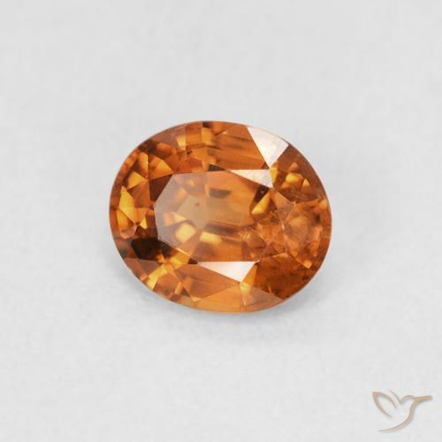 0.91 ct Orange Zircon Stone, Natural Zircon in Oval Facet Shape for Sale