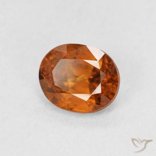 1.00 ct Orange Zircon Stone, Natural Zircon in Oval Facet Shape for Sale