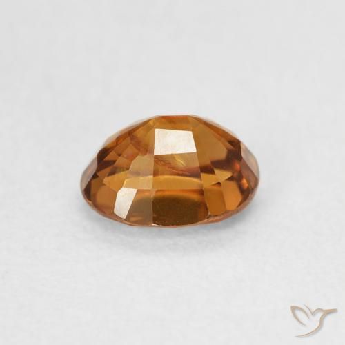 Zircon Gemstone in 5.9 x 4.8 mm Size for Sale, Zircon Stone in Medium Dark-Orange Color