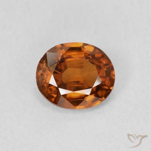 0.86ct Natural Deep Orange Zircon, Oval, VS