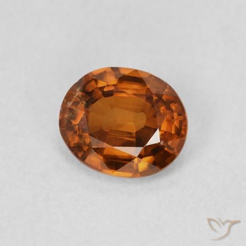 0.86 ct Orange Zircon Stone, Natural Zircon in Oval Facet Shape for Sale