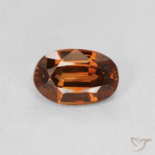 0.78ct Natural Amber Orange Zircon, Oval, VS