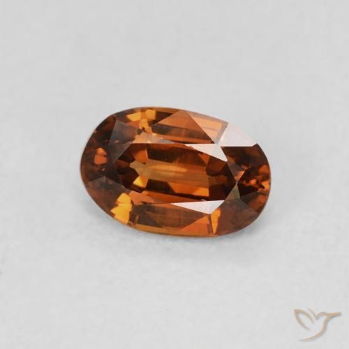 0.78 ct Orange Zircon Stone, Natural Zircon in Oval Facet Shape for Sale