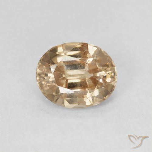 0.98 ct Golden Zircon Stone, Natural Zircon in Oval Facet Shape for Sale