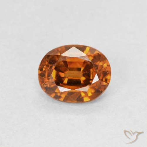 0.61ct Natural Deep Orange Zircon, Oval, VS