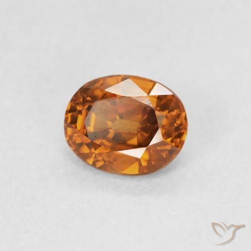 0.61 ct Orange Zircon Stone, Natural Zircon in Oval Facet Shape for Sale