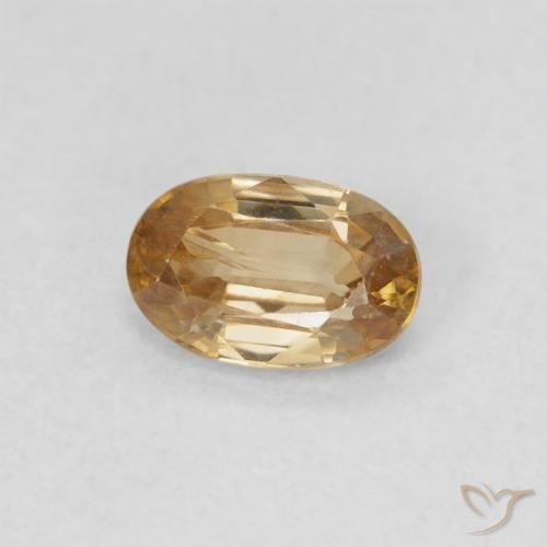 0.69 ct Golden Zircon Stone, Natural Zircon in Oval Facet Shape for Sale