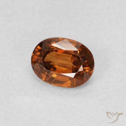 0.60 ct Orange Zircon Stone, Natural Zircon in Oval Facet Shape for Sale