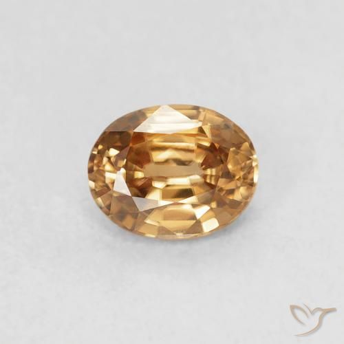 0.60ct Natural Golden-Brown Zircon, Oval, VVS