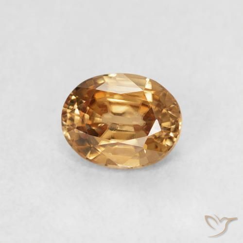 0.60 ct Golden Zircon Stone, Natural Zircon in Oval Facet Shape for Sale