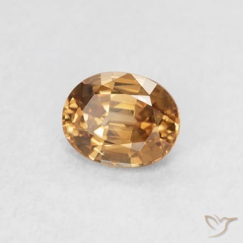 0.62ct Natural Golden-Brown Zircon, Oval, VVS-VS