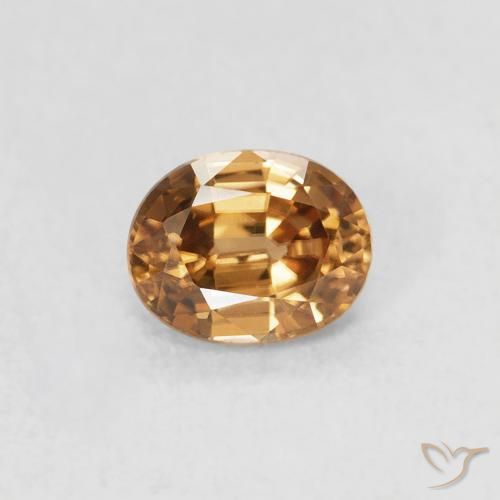0.62 ct Golden Zircon Stone, Natural Zircon in Oval Facet Shape for Sale