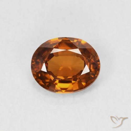 0.83ct Natural Deep Orange Zircon, Oval, VVS