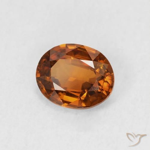 0.83 ct Orange Zircon Stone, Natural Zircon in Oval Facet Shape for Sale