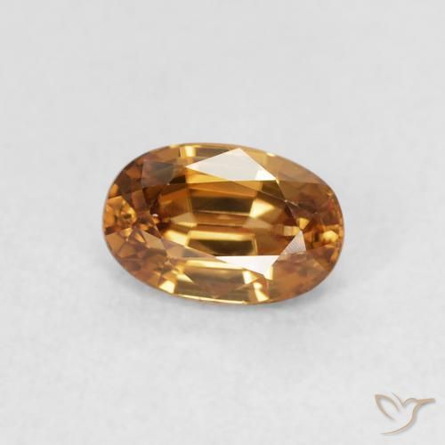 0.82 ct Orange Zircon Stone, Natural Zircon in Oval Facet Shape for Sale