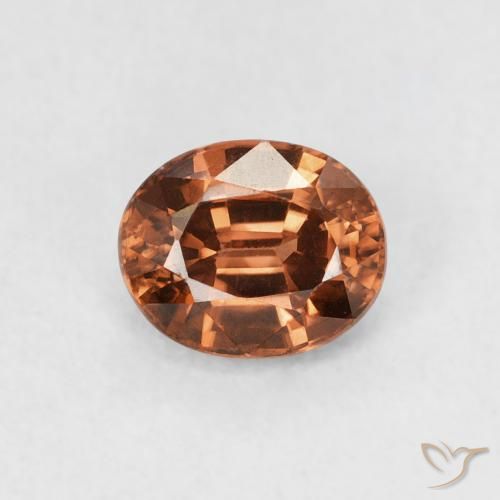 1.05ct Natural Medium Dark-Orange Zircon, Oval, VVS