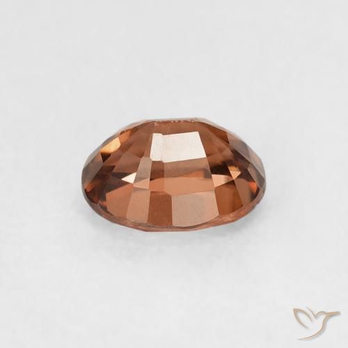 Zircon Gemstone in 6 x 4.9 mm Size for Sale, Zircon Stone in Medium Dark-Orange Color