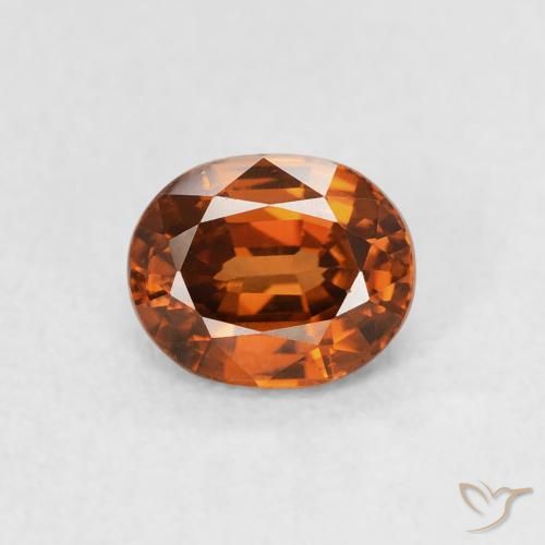 1.01ct Natural Reddish Orange Zircon, Oval, VVS
