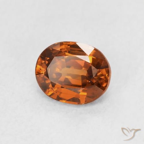 1.01 ct Orange Zircon Stone, Natural Zircon in Oval Facet Shape for Sale