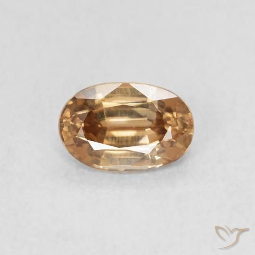 0.75ct Natural Medium Gold Zircon, Oval, VVS