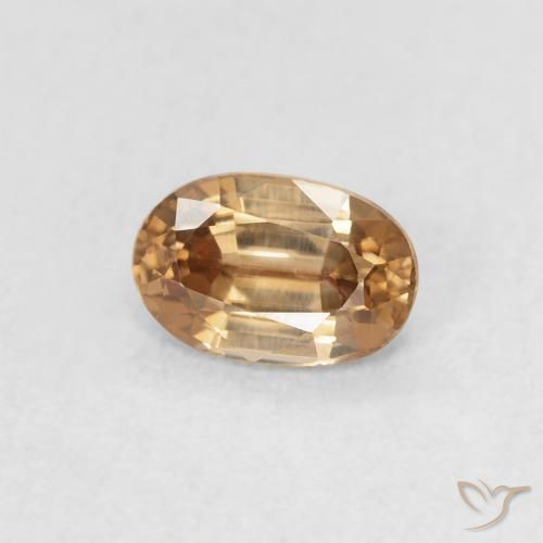 0.75 ct Golden Zircon Stone, Natural Zircon in Oval Facet Shape for Sale