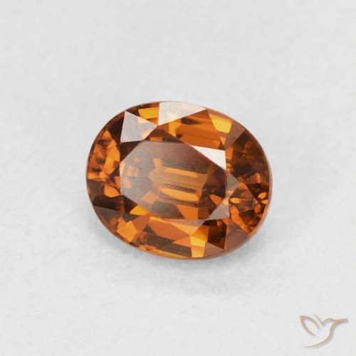 1.03 ct Orange Zircon Stone, Natural Zircon in Oval Facet Shape for Sale