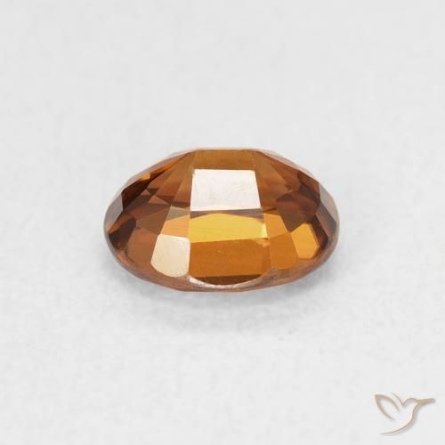 Zircon Gemstone in 6 x 4.9 mm Size for Sale, Zircon Stone in Deep Orange Color
