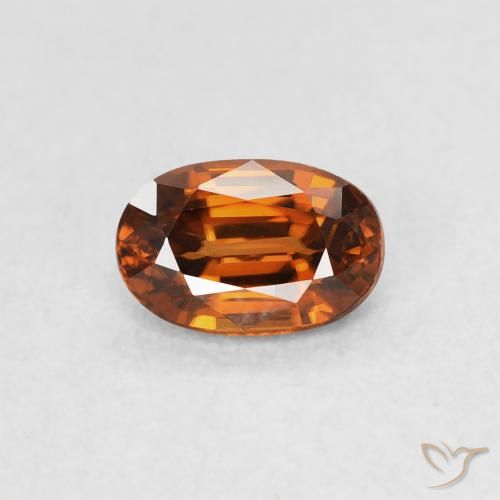 0.78ct Natural Amber Orange Zircon, Oval, VVS