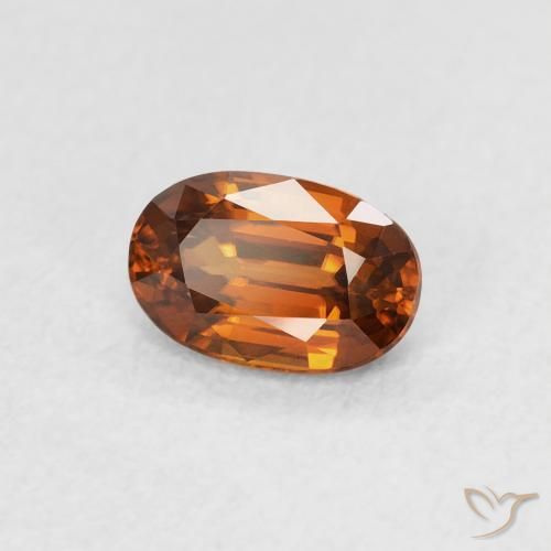 0.78 ct Orange Zircon Stone, Natural Zircon in Oval Facet Shape for Sale