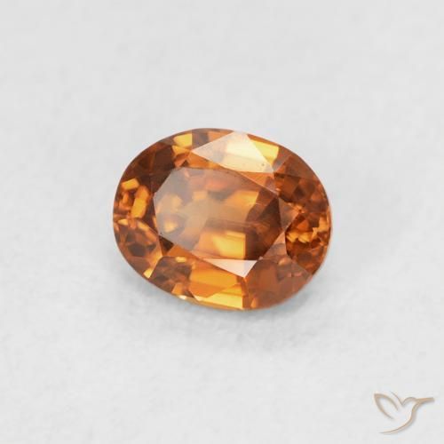 0.67 ct Orange Zircon Stone, Natural Zircon in Oval Facet Shape for Sale