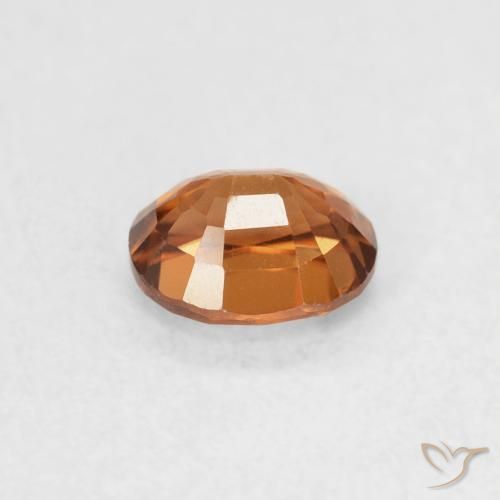 Zircon Gemstone in 5 x 4 mm (calibrated) Size for Sale, Zircon Stone in Medium Dark-Orange Color