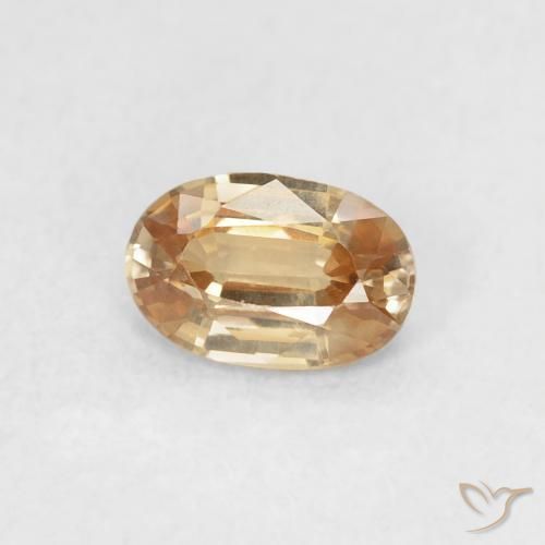 0.66 ct Golden Zircon Stone, Natural Zircon in Oval Facet Shape for Sale
