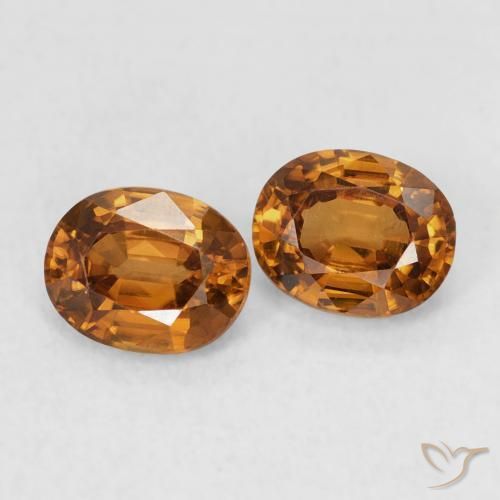 1.22 ctw Orange Zircon Stones, Natural Zircon in Oval Facet Shape for Sale