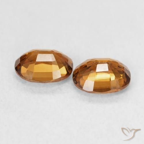 Zircon Gemstones in 5.2 x 4.2 mm Size for Sale, Zircon Stones in Medium Orange Color