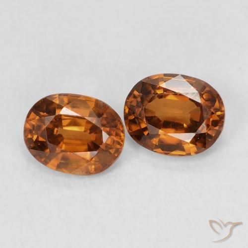 1.18 ctw Orange Zircon Stones, Natural Zircon in Oval Facet Shape for Sale