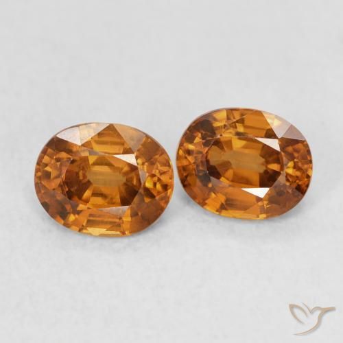 1.20 ctw Orange Zircon Stones, Natural Zircon in Oval Facet Shape for Sale