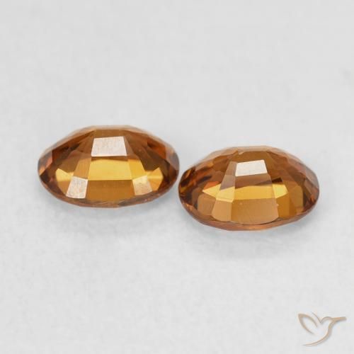 Zircon Gemstones in 5.1 x 4.2 mm Size for Sale, Zircon Stones in Orange Brown Color