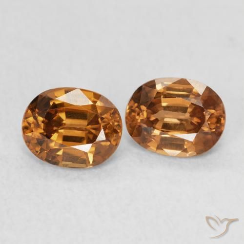 1.27 ctw Orange Zircon Stones, Natural Zircon in Oval Facet Shape for Sale