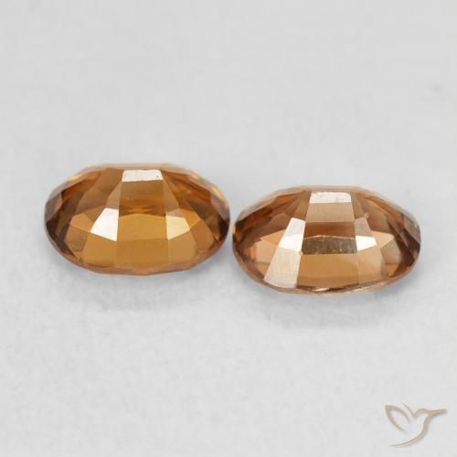 Zircon Gemstones in 5.3 x 4.1 mm Size for Sale, Zircon Stones in Medium Orange Color