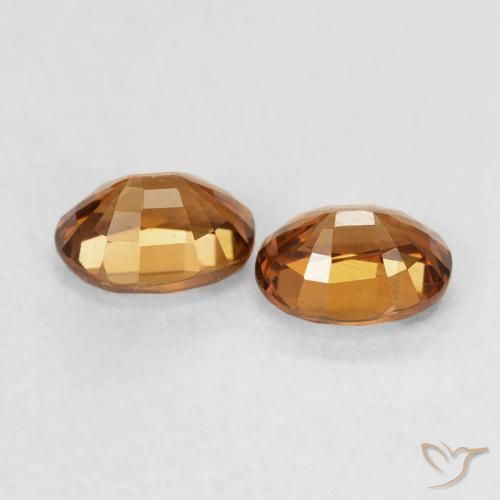 Zircon Gemstones in 5 x 4 mm (calibrated) Size for Sale, Zircon Stones in Orange Brown Color