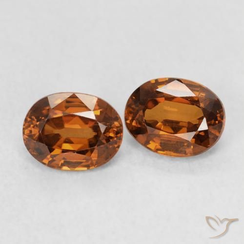 1.26 ctw Orange Zircon Stones, Natural Zircon in Oval Facet Shape for Sale
