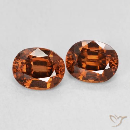 1.27 ctw Orange Zircon Stones, Natural Zircon in Oval Facet Shape for Sale