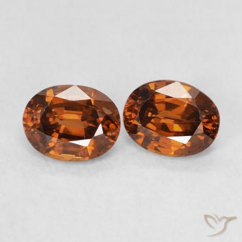 1.15 ctw Orange Zircon Stones, Natural Zircon in Oval Facet Shape for Sale
