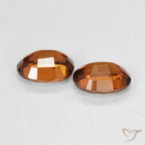 Zircon Gemstones in 5 x 4 mm (calibrated) Size for Sale, Zircon Stones in Amber Orange Color