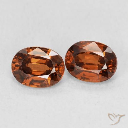 1.23 ctw Orange Zircon Stones, Natural Zircon in Oval Facet Shape for Sale