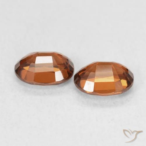 Zircon Gemstones in 5.3 x 4 mm Size for Sale, Zircon Stones in Amber Orange Color