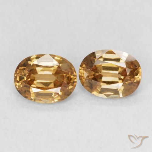 1.15 ctw Golden Zircon Stones, Natural Zircon in Oval Facet Shape for Sale