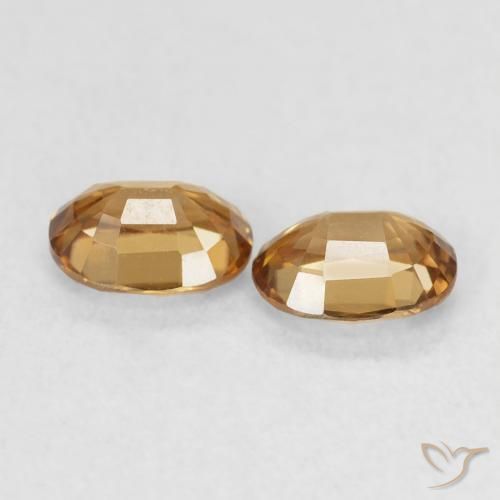 Zircon Gemstones in 5.2 x 4.1 mm Size for Sale, Zircon Stones in Golden-Brown Color