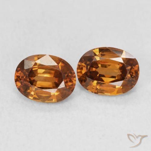 1.21 ctw Orange Zircon Stones, Natural Zircon in Oval Facet Shape for Sale